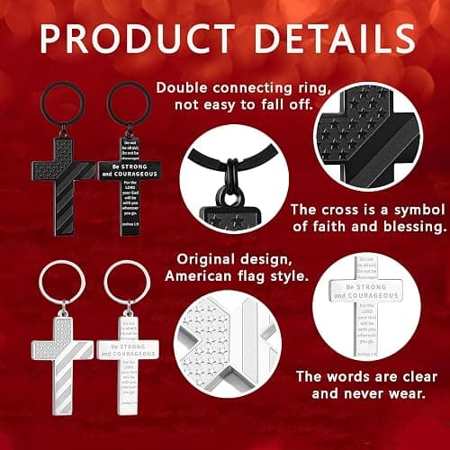 DuoDiner Stocking Stuffers Christmas Gift-Cross Keychains Gifts Religious Gifts for Men thumbnail 4