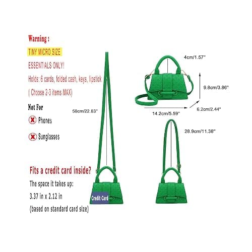 Ayliss Micro Mini Crossbody Handbag Women's Purse Clutch Cute Mini Trendy Bag Top Handle PU Leather Shoulder Bag thumbnail 4