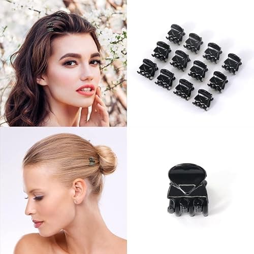 30PCS Mini Hair Clips Small Hair Claws Mini Claw Hair Clips for women with Storage box Non-slip Hair Catch for Women Girl's Hair Black and Brown thumbnail 6