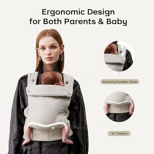 Bc Babycare CocoonGo Baby Carrier – CloudTouch Soft & Ergonomic Baby Carrier for 7–44 lbs | Easy to Wear, Adjustable Fit, Travel-Ready, Machine Washable (Black) thumbnail 3