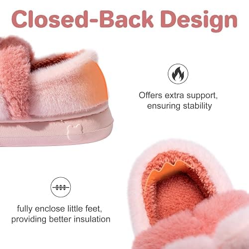 Drecage Toddler Kids Slippers Girls Boys House Shoes Winter Slippers Plush Warm Soft with Cute Cartoon Design Indoor Shoes thumbnail 6