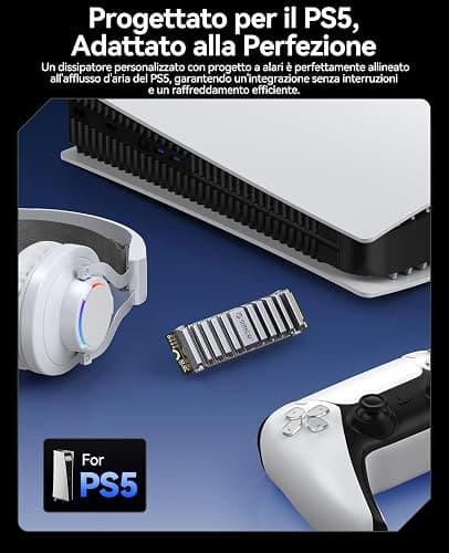 ORICO OS5 4TB M.2 SSD con Dissipatore di Calore, SSD Interno PCIe 4.0 NVMe per PS5, Velocità di lettura 7450 MB/s, TLC NAND, Dissipatore di Calore Progettato per il Percorso di Aria della PS5 - 4TB - OS5 con Dissipatore di Calore thumbnail 3