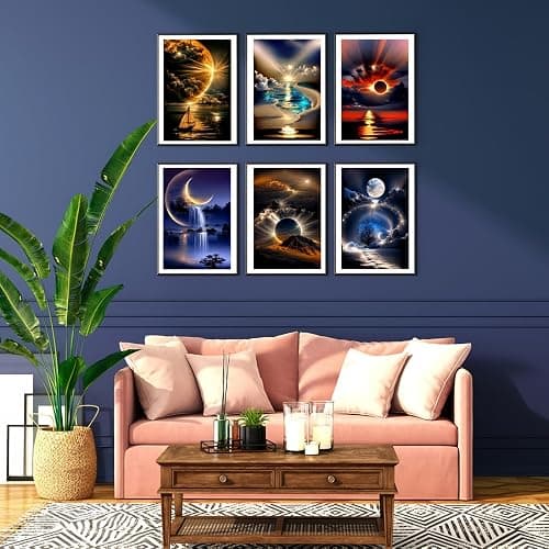 12 Pack Diamond Art Kits for Adults, Sunset Landscape 5D Diamond Painting for Adult Beginners,DIY Full Drill Round Gem Painting Dot Art Sets,Home Wall Decor 9.8x13.8 Inch thumbnail 9