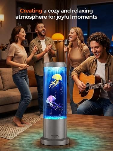 Bodami Jellyfish Lamp,16 Color Mood Night Light, Whisper-Quiet Sensory Aquarium Light, Dual Power Mode Decorative Night Lamp with Remote Control & Timer Suitable for Home Office Decoration and Gifts thumbnail 5