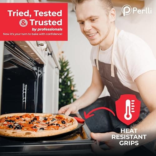 PERLLI Non-Stick 10-Piece Baking Pan Set, BPA-Free Carbon Steel Bakeware Set with Silicone Handles, Stackable Kitchen Oven Set, Cookie Sheet, Baking Tray, Baking Sheet Set, Oven Safe (446°F) thumbnail 6