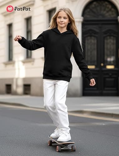 PATPAT Girls Graphic Hoodies Cute Print Pullover Hooded Sweatshirt 4-14Y | Long Sleeve, Cat Ear Hood, Cotton Blend, Ribbed Cuffs Hem, Breathable, Casual/School/Outdoor, Y2K Preppy Fall Winter Outfits thumbnail 5