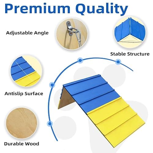koretech Dog Agility A Frame for Large Dogs, 84” x 24” Dog Agility Course Backyard Set, Dog Agility Equipment Outdoor for Jumping Climbing thumbnail 4