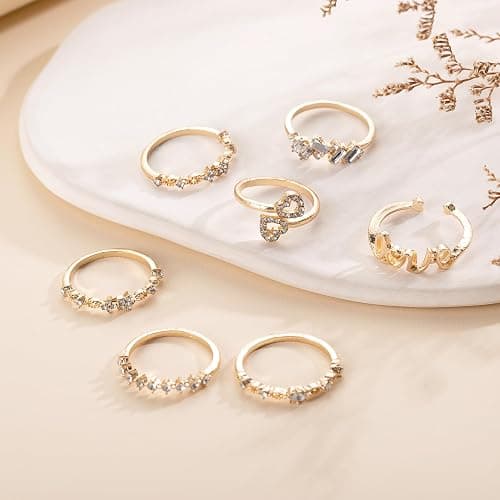 FUTIMELY Boho Retro Stackable Rings Sets for Women Knuckle Joint Finger Knuckle Nail Ring Sets Moon Stars Stack Preppy Statement Rings Cute Trendy Stuff Jewelry thumbnail 7