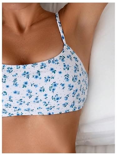 SOLY HUX Women's 2 Piece Bathing Suit Floral Print High Waisted Scoop Neck Cute Bikini Set Beachwear thumbnail 3