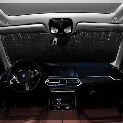 GOODOLD Bow Pink Windshield Sun Shade for Cars, Trucks, SUVs - UV Rays Defense, Folding Front Auto Sunshade, Vehicle Interior Cooler (57x31.5 Inch) thumbnail 7