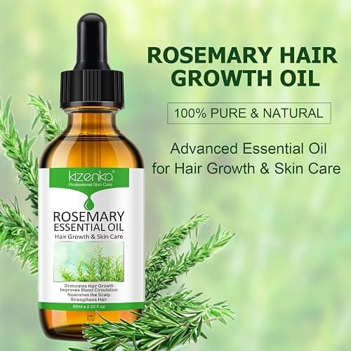 Rosemary Hair Growth Oil, Rosemary Essential Oil, Rosemary Oil for Hair Growth | Eyebrow and Eyelash Growth | Skin Care, 100% Pure Natural Hair Oil Serum, Stimulates Hair Growth, 60ml thumbnail 3