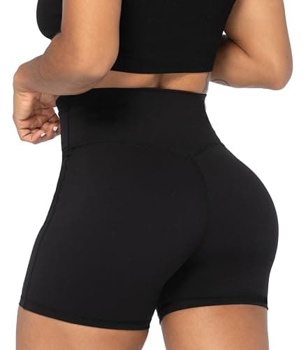 Sunzel Crossover Biker Shorts for Women, No Front Seam V High Waist Yoga Workout Gym Shorts with Tummy Control thumbnail 2