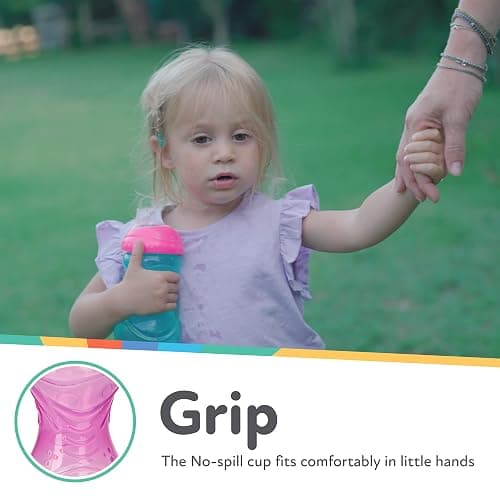 Nuby Clik-It Soft Spout No-Spill Easy Grip Sippy Cup for Girls - (3-Pack) 10 Oz - 6+ Months thumbnail 4