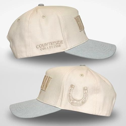 Vintage Western Trucker Hat | Men & Women | Country Cute Caps for Cowgirls Cowboys | Camo Denim Embroidered Cotton | Snapback thumbnail 3