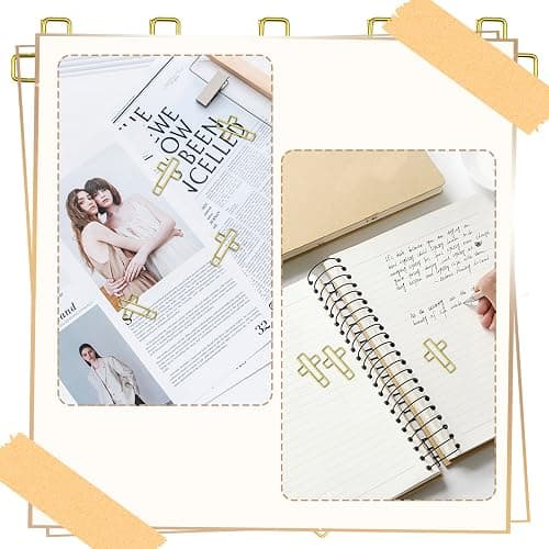 50 PCS Gold Cross Paper Clips Bible Paper Clips - Versatile Bible Study Supplies for Christian Office and Home, Also Great as Journaling Papers Clip and Bookmarks thumbnail 4