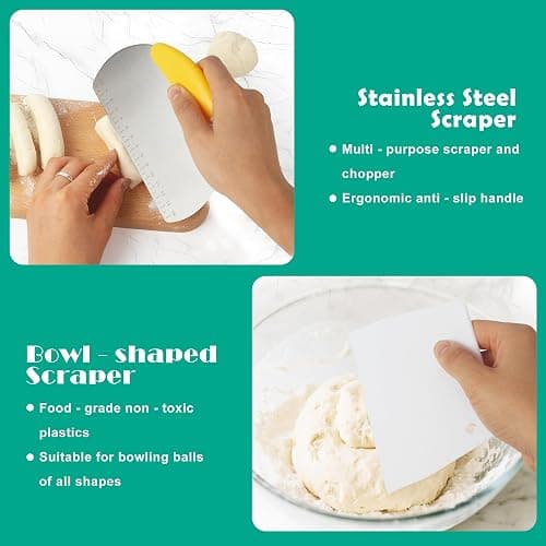 10-teilig Gärkorb Brot Set, 23cm Gärkörbchen zum Brotbacken, Sauerteig Starter Set, Einschließlich Teigschaber und Ölpinsel, Brotbackset Brot backen Gärkorb für Anfänger thumbnail 5