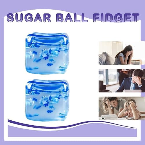 8 PCS Squishy Cubes Stress Ball Set, Squishy Fidget Toys | 8Pcs Squishy Fidget Toys Set In Flexible Elastomer For Office Focus And Sensory Relief With Window Display Box thumbnail 6