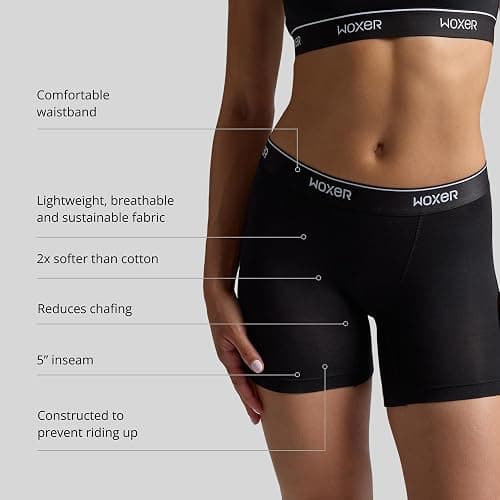 Woxer Boxer Shorts for Women - 5" Baller Boy Shorts Underwear, Soft Modal, Chafe Free - Breathable & Moisture-Wicking thumbnail 4