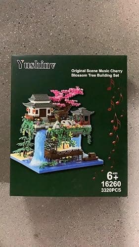 Yushinv Cherry Blossom Tree Building Set,Original Music Cherry Blossom Tree House(type :symphony), Japanese Sakura Tree House Lights Building Kit 3320 Pcs, Cherry Bonsai Tree Building Set. thumbnail 8