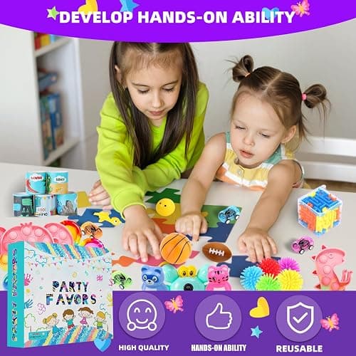 1000Pcs Fidget Toys Pack, Bulk Party Favors for Kids, Stocking Stuffers, Treasure Box Chest, Birthday Party, Classroom Carnival Prizes, Pinata Stuffers, Goodie Bag Stuffers, Stress Relief, Sensory Toy thumbnail 4