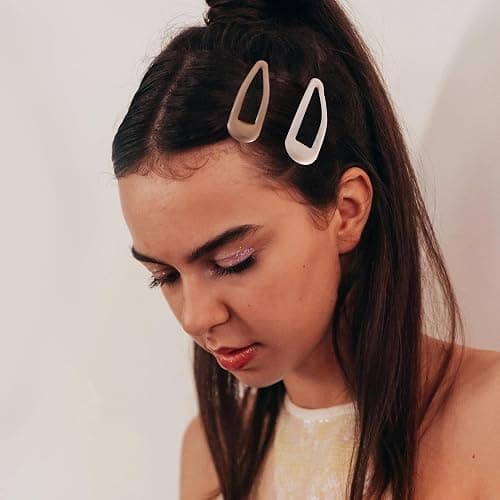 Cptots 20 PCS Metal Snap Hair Clips Water Drop No Slip Barrettes for Women Bright Small Hair Clips For Thick And Thin Fine Hair,Black Beige Brown,1.97 x 0.5 In. thumbnail 4
