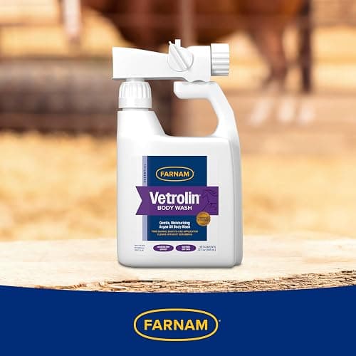 Farnam Vetrolin Body Wash, Time-Saving with No Scrubbing, Gentle and Moisturizing with Argan Oil, Soothes Dry Skin, for Horses and Dogs, 32 fl oz. thumbnail 9