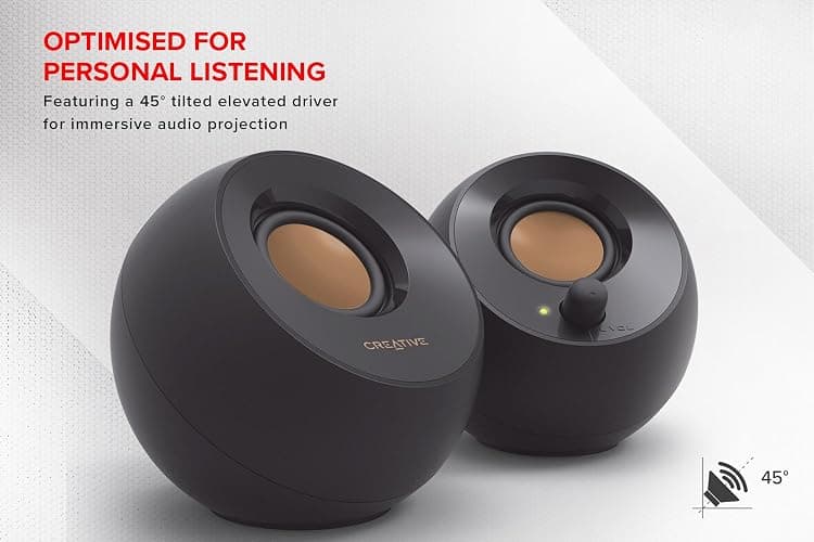Creative Pebble Modern 2.0 USB powered Compact Speaker Sound System with Clear Sound for Computer, PC, Laptop, Mac - White thumbnail 3