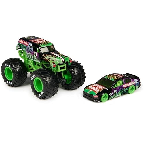 Monster Jam Official 1:64 Scale Diecast 2-Pack Series 5 Monster Truck and Race Car: Grave Digger thumbnail 2