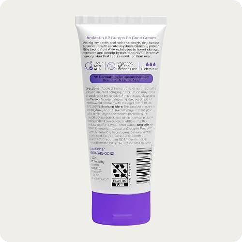 AmLactin KP Bumps Be Gone Body Cream, 15% Lactic Acid, 3 oz, 2 Pack | 15% lactic acid body cream helps smooth KP bumps, exfoliate rough skin and moisturize dryness; convenient 2 pack. thumbnail 7