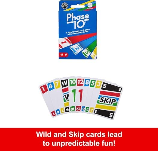 Mattel Games Phase 10 Card Game with 108 Cards, Great Game for Kids, Family or Adult Game Night, Ages 7 Years and Older thumbnail 5