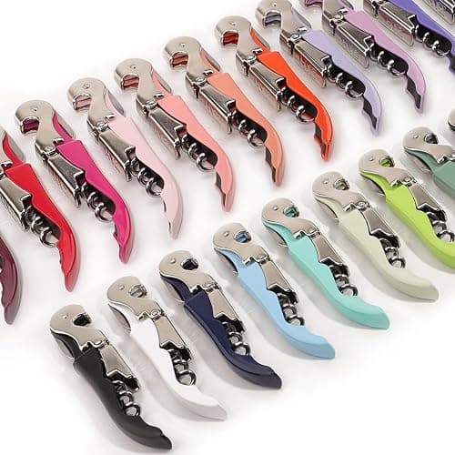 HYZ 2-Pack Wine Opener, Waiter Corkscrew Wine Key for Server, Pink | Professional Wine Bottle Opener with Foil Cutter for Bartender. Double-hinged Corkscrew for Smooth Pull. Sturdy for Daily Use thumbnail 6
