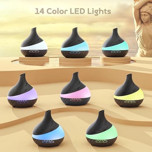 HJTHJT 500ML Essential Oil Diffuser: Aroma Diffuser with Remote Control for Hotel Spa Yoga Room - Humidifiers for Bedroom with 14 Colors LED Night Light for Kids/Women Home Relaxation thumbnail 6