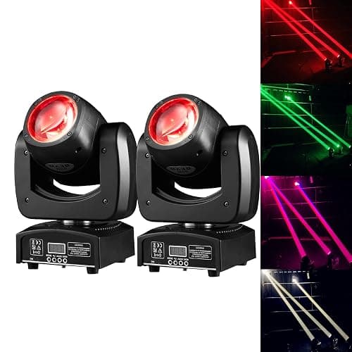 90W LED Moving Head DJ Lights Mini Beam Stage Lights Super Bright Spot RGBW 4IN1 DMX 512 12CH Sound-Activated for Wedding DJ Party Stage Lighting (90W, 2) - Image 1