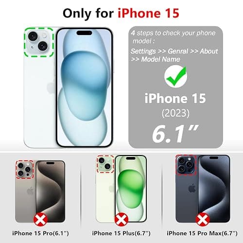 Varikke for iPhone 15 Case Wallet Strong Magnetic Detachable, Black | Magnetic Detachable Phone Cover, with 9-Card Holder Slots, Glitter PU Leather Flip Removable Wallet for Women with Wristlet thumbnail 2