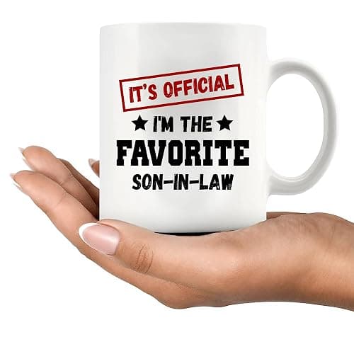It's Official I'm The Favorite Son-In-Law Funny Son In Law Gifts From Mother Father-In-Law Family Novelty Drinkware Ceramic Mug 11 oz White thumbnail 8