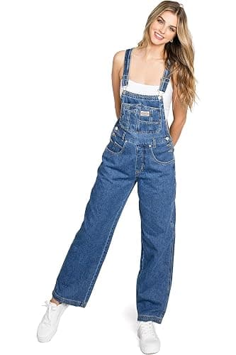 Lana Roux 90s Retro Dungaree Utility Soft Denim Twill Jumpsuit Overalls - Image 1
