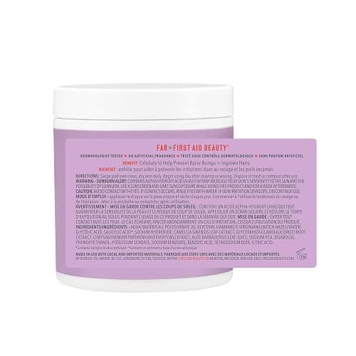 First Aid Beauty - Ingrown Hair Pads with BHA + AHA - Aftershave Treatment Pads to Help Prevent Razor Bumps for Men & Women - Exfoliate Underarms & Bikini Area - Compostable for Daily Use - 28 Pads thumbnail 9