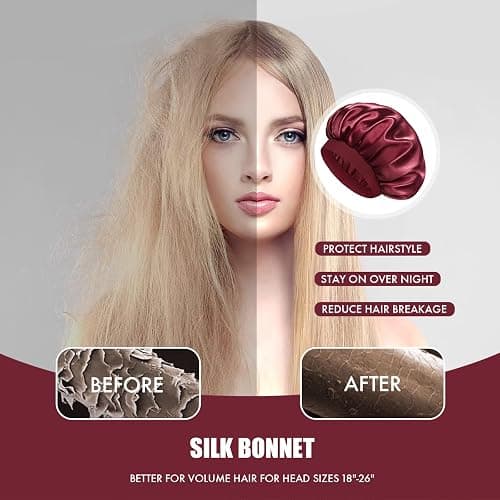 Doitory Satin Silk Bonnet for Sleeping, Double Layer Silk Sleep Cap for Men & Women, Soft Satin Lined Bonnet for Curly Hair thumbnail 5