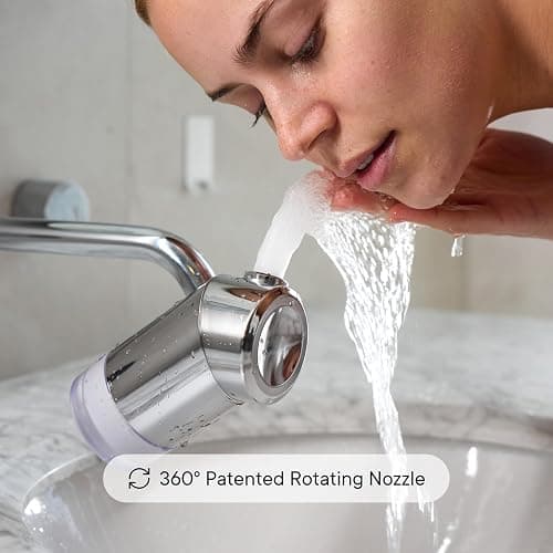Qure Skincare Bathroom Sink Filter Water Faucet for Skin, Reduces 99% Chlorine and Heavy Metals, Skin Hydration in 4 Weeks, Reduces Build-Up, Balances pH, Softer Skin & Hair - Silver thumbnail 2