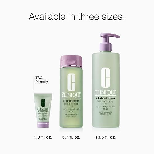Clinique All About Clean Liquid Facial Soap Mild | Gentle Face Cleanser For Dry Combination Skin | Type 2 Face Wash | Step 1 in 3-Step Skin Care Routine thumbnail 8