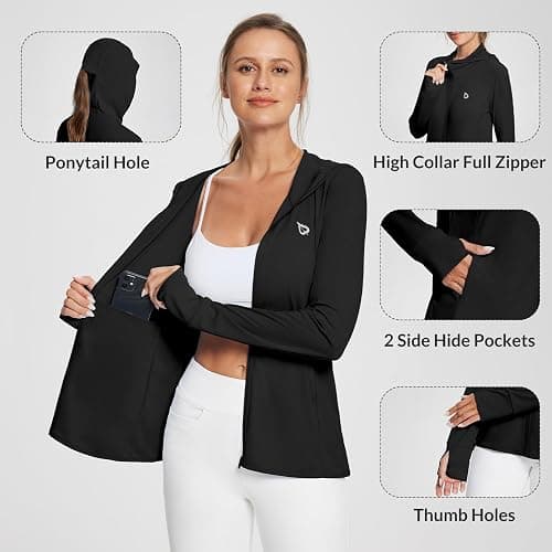 baleaf Women's Sun Protection Jacket Hoodie Clothing Lightweight Long Sleeve Sun Cover Up Shirt thumbnail 4