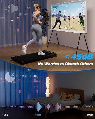 SupeRun Walking Pad, Under Desk Treadmill, 3 in 1 Portable Treadmill with Remote Control LED Display, 2.5 HP Quiet Walking Jogging Machine for Office Home Use, 300 Lbs Capacity thumbnail 3