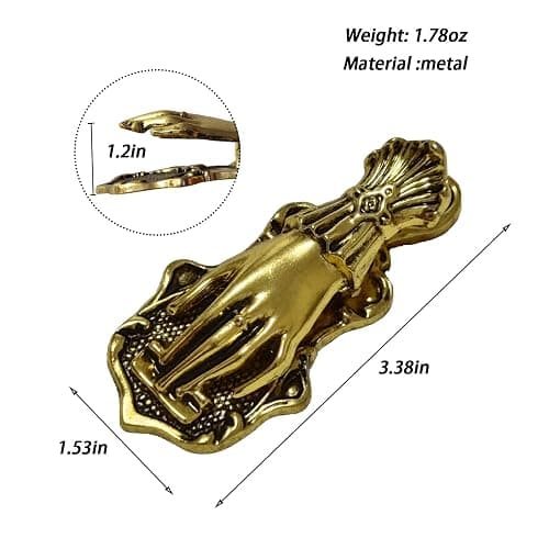 Lady's Hand Shaped Metal Paper Clip Binder Clips Page Holder Vintage Bullet Junk Journal Clips Book Clips Decorative Clips Traveler's Notebook Accessories Clamps for Office Home DIY Use Gold thumbnail 3