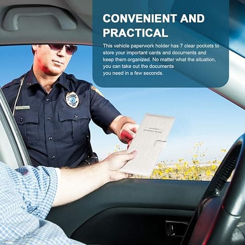 GNEGNI Car Registration and Insurance Holder, Premium PU Leather, 7-Pocket Vehicle Glove Box Car Organizer with Magnetic Closure for Driver License, Cards, 5.12" x 9.25 thumbnail 4