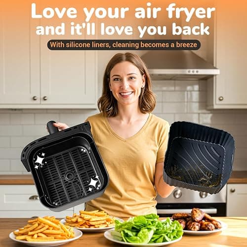 ENSINE Air Fryer Accessories for Philips Dual Basket Air Fryer 3000 Series,Compatible with Philips 5000 Series, Included Silicone Liners,Racks, Muffin Cups,loaf Tins,Food Tongs, Paper Liners,Gloves. thumbnail 5