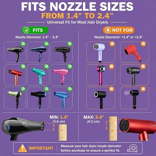LIGOLIG Hair Difuser Attachment Universal Diffuser Hair Dryer for 1.4-inch to 2.4- inch Blow Dryer, Hair Diffuser for Curly Hair and Natural Wavy Hair (Black) thumbnail 5