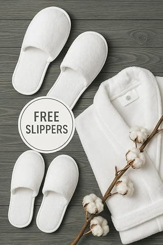 BIOLINEN 100% Cotton Terry Shawl Collar Bathrobe with Slippers thumbnail 2