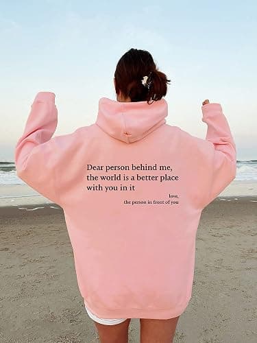 NUFR Dear Person Behind Me Sweatshirt Hoodie Loose Graphic Sweatshirts for Women thumbnail 2
