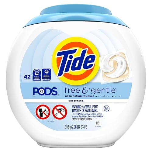 Tide PODS Free & Gentle Laundry Detergent Soap Pacs, 42 Count, Tide PODS Laundry Detergent (Packaging May Vary) thumbnail 12