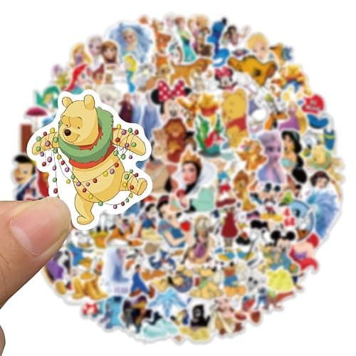 100Pcs Disney Cartoon Sticker for Kids, Cute Disney Princess Waterproof Vinyl Decal for Teen Adult Girl Water Bottle Skateboard Notebook Phone Guitar Bike Helmet thumbnail 7